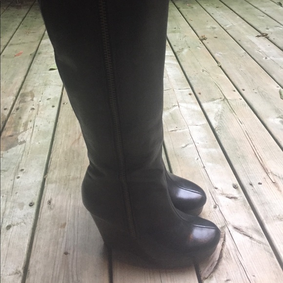 Coach ‘Lavish’ wedge black boots 7.5 - Picture 2 of 7